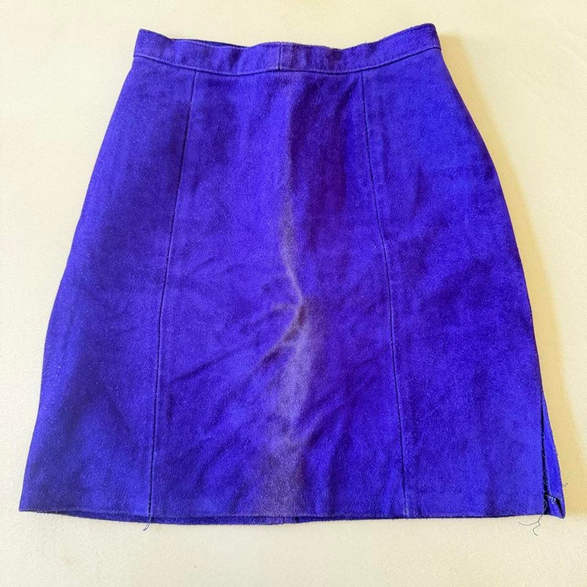 Vintage Purple Genuine Suede High Waisted Mini Skirt - photo 2