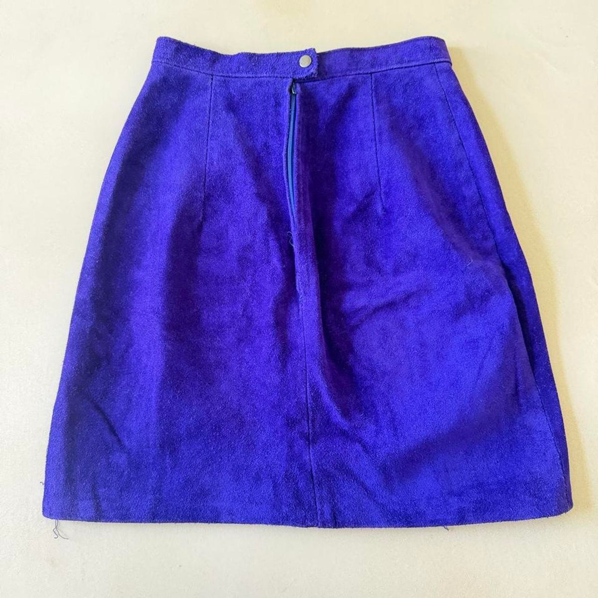 Vintage Purple Genuine Suede High Waisted Mini Skirt - photo 1