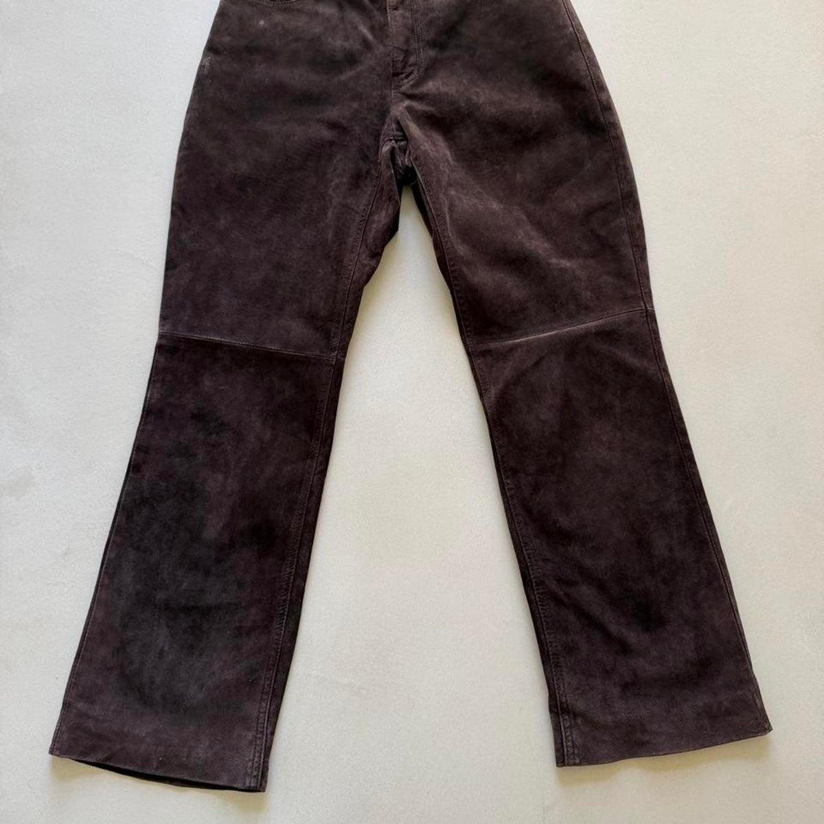 Vintage Express Chocolate Brown Genuine Suede Pants - photo 1
