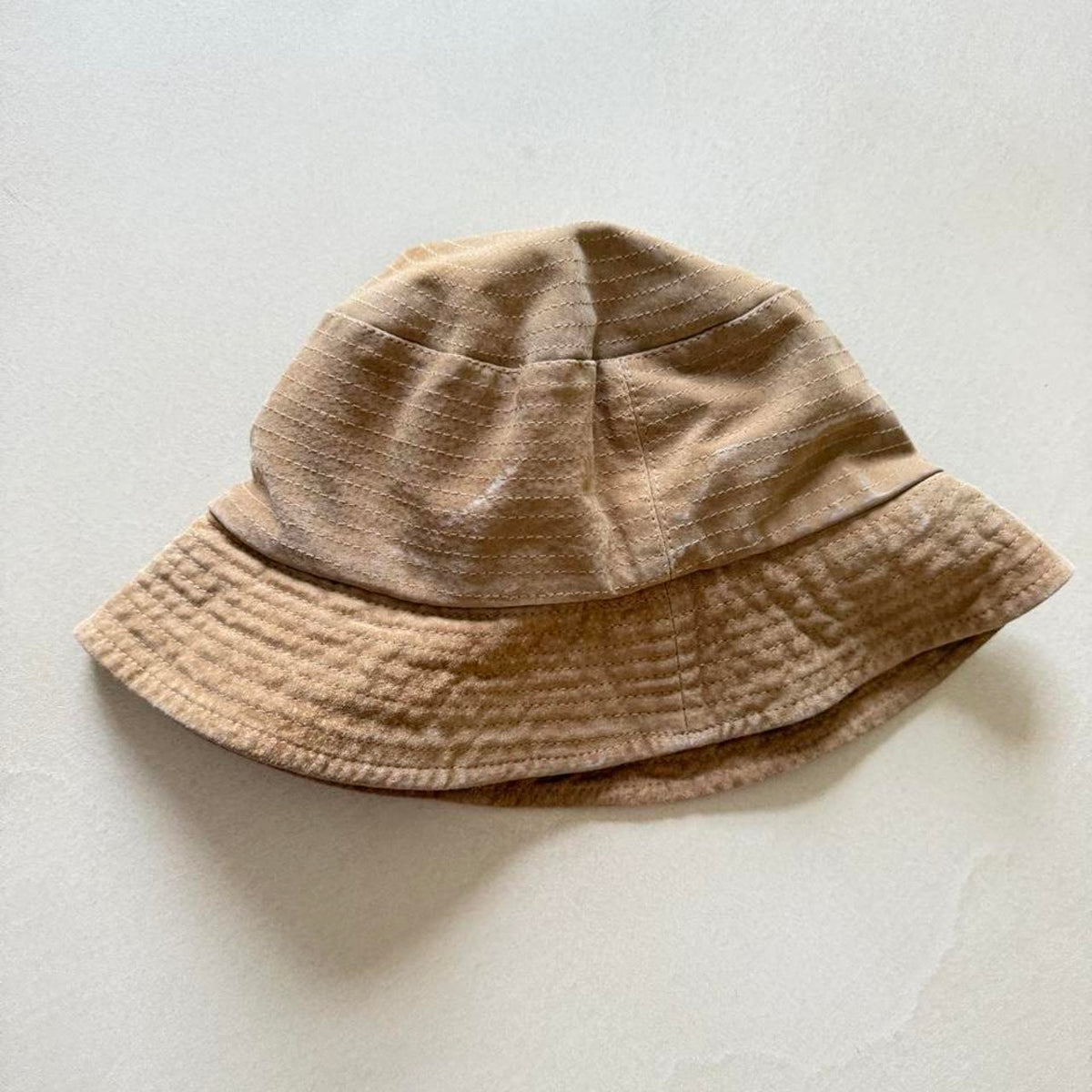 Vintage Liz Claiborne Tan Leather Bucket Hat, One Size - photo 4
