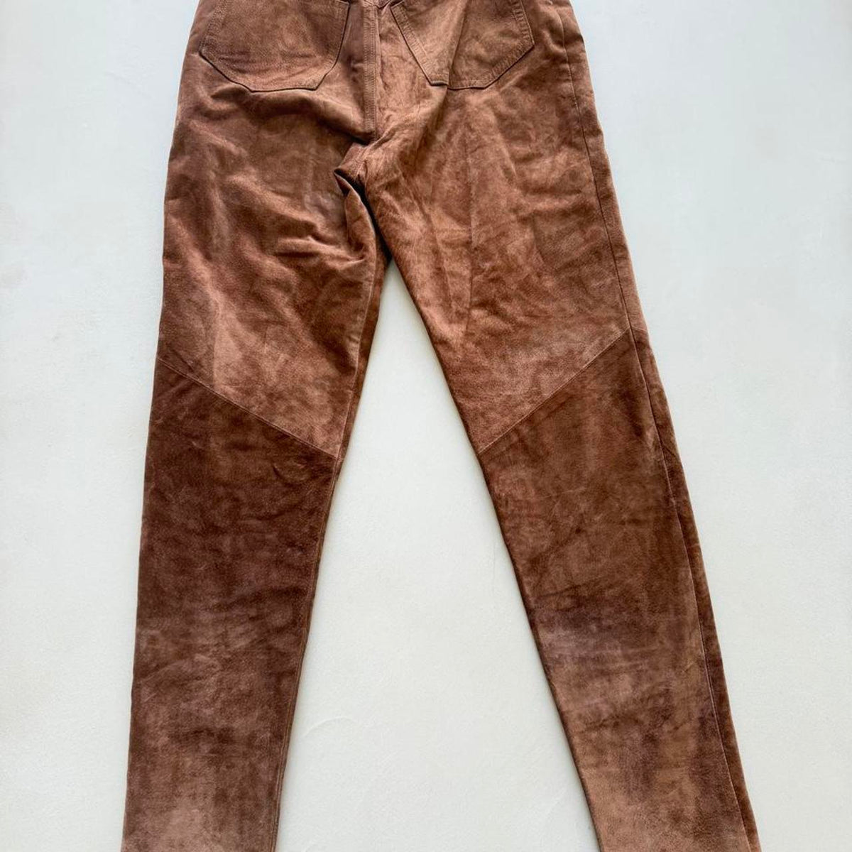 Vintage Ann Taylor Brown Genuine Suede Leather Pants - photo 2