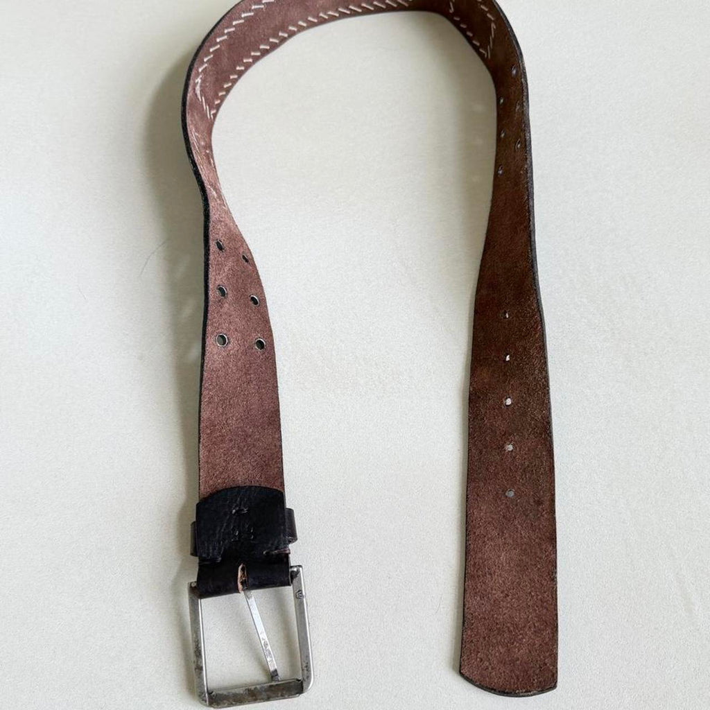Vintage Y2K La Martina Embroidered Leather Polo Belt with Argentina Flag, 35 in - photo 3