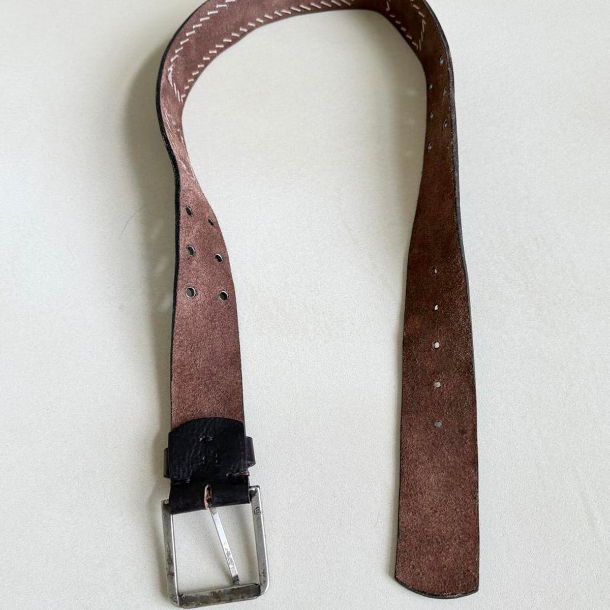 Vintage Y2K La Martina Embroidered Leather Polo Belt with Argentina Flag, 35 in - photo 3