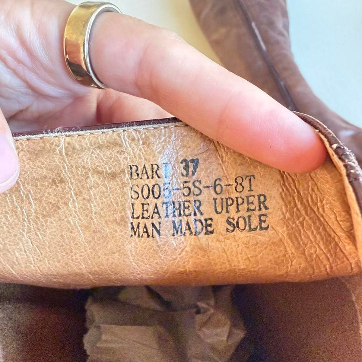 Y2K Miz Mooz Brown Leather Wedge Boots, Vintage Knee High Wooden Wedge Boots Size 6.5