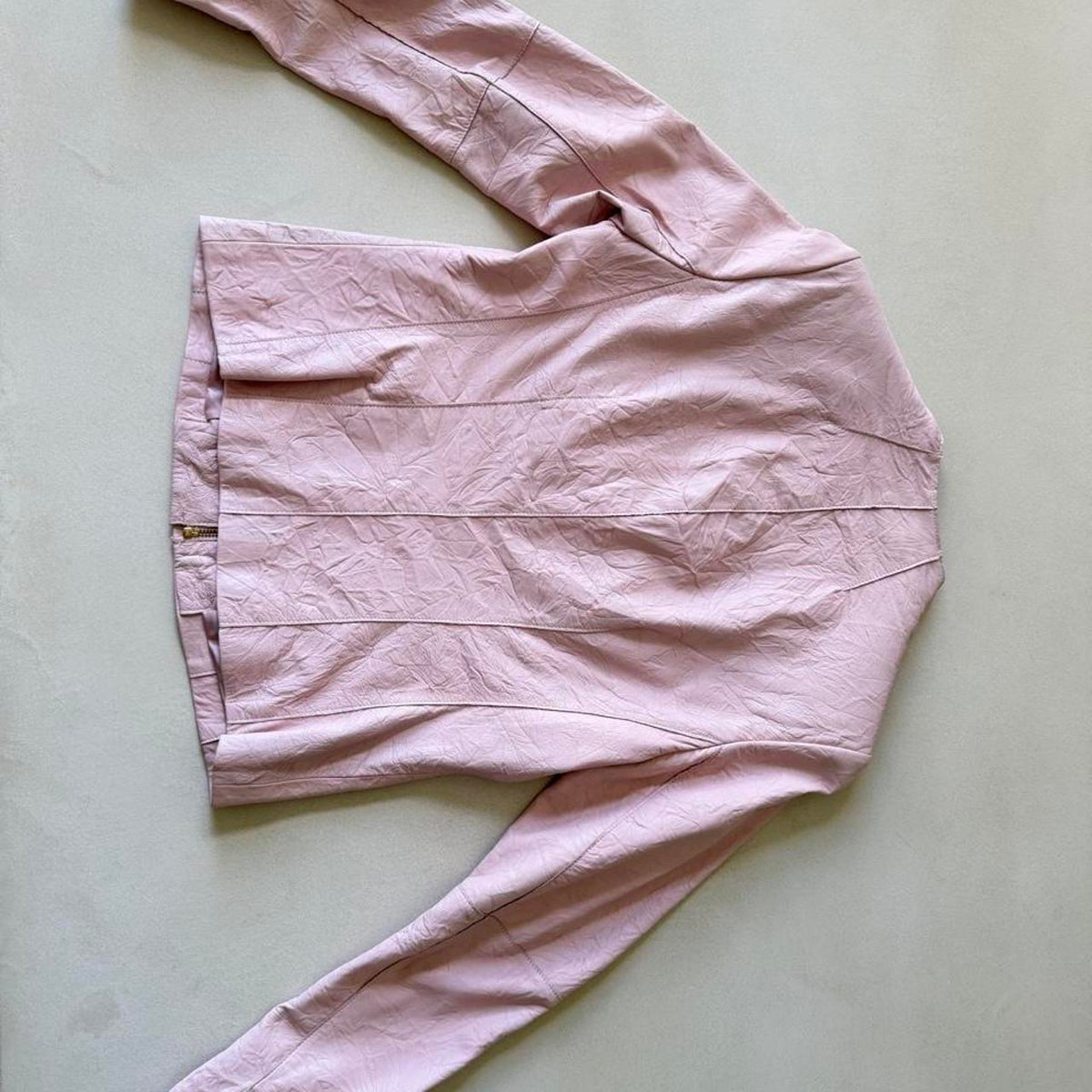 Vintage 2006 Anne Klein Pink Genuine Leather Jacket, Size 6 - photo 2