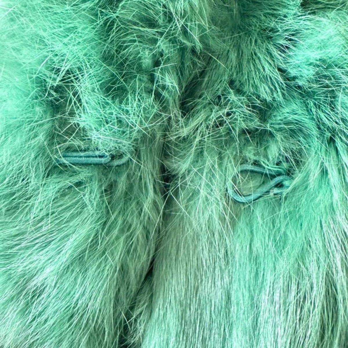 Vintage Wilsons Leather Green Dyed Genuine Fur Jacket, Size L - photo 5