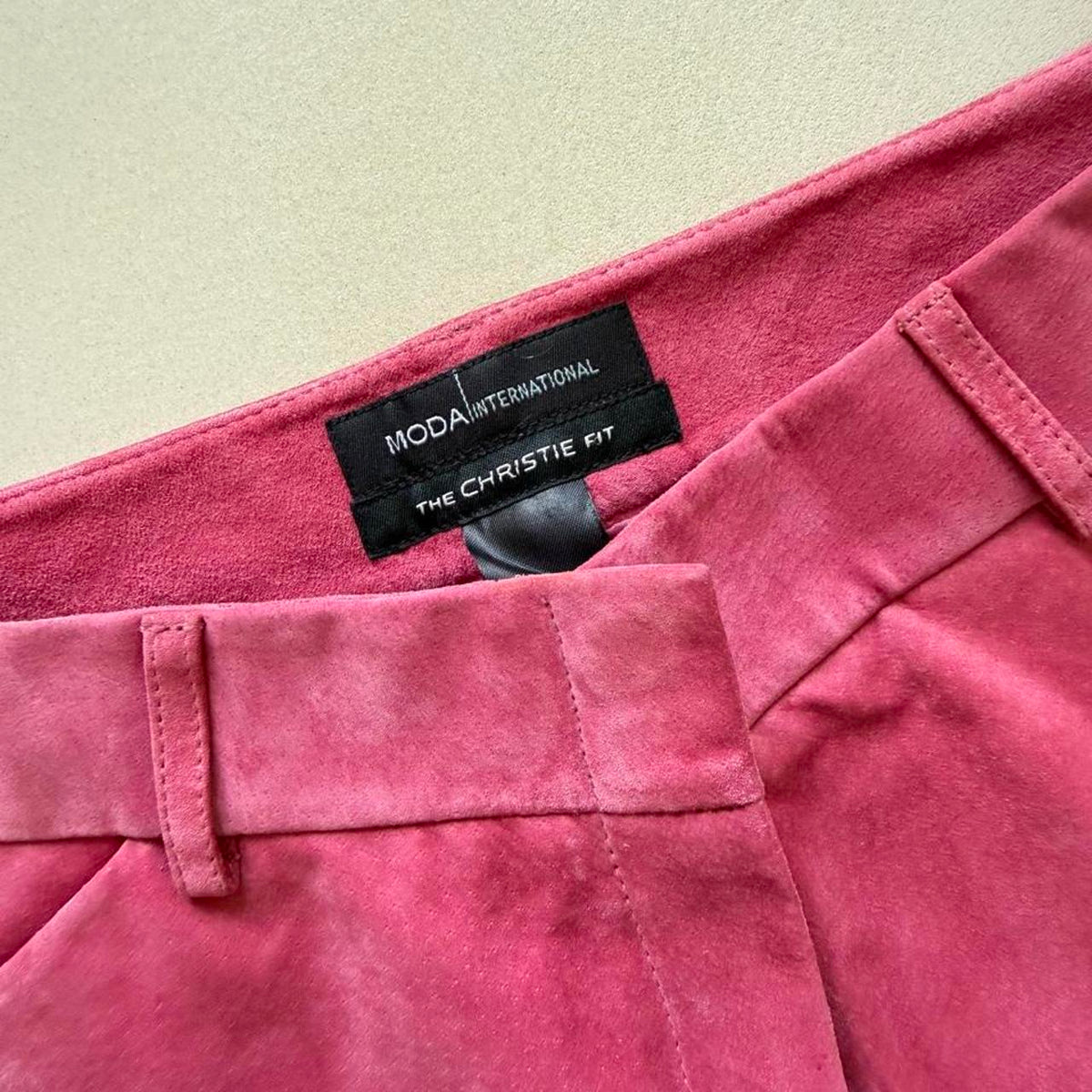 Moda International Pink Genuine Suede Flare Pants, New with Tags - photo 3