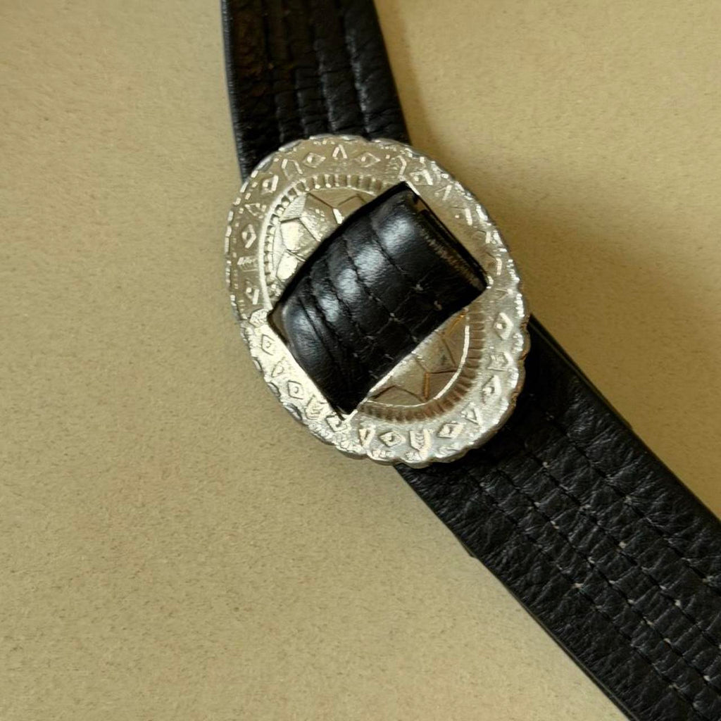 Vintage Black Leather Fringe Crossbody Purse with Conchos, Western Bag, Made in USA - photo 5