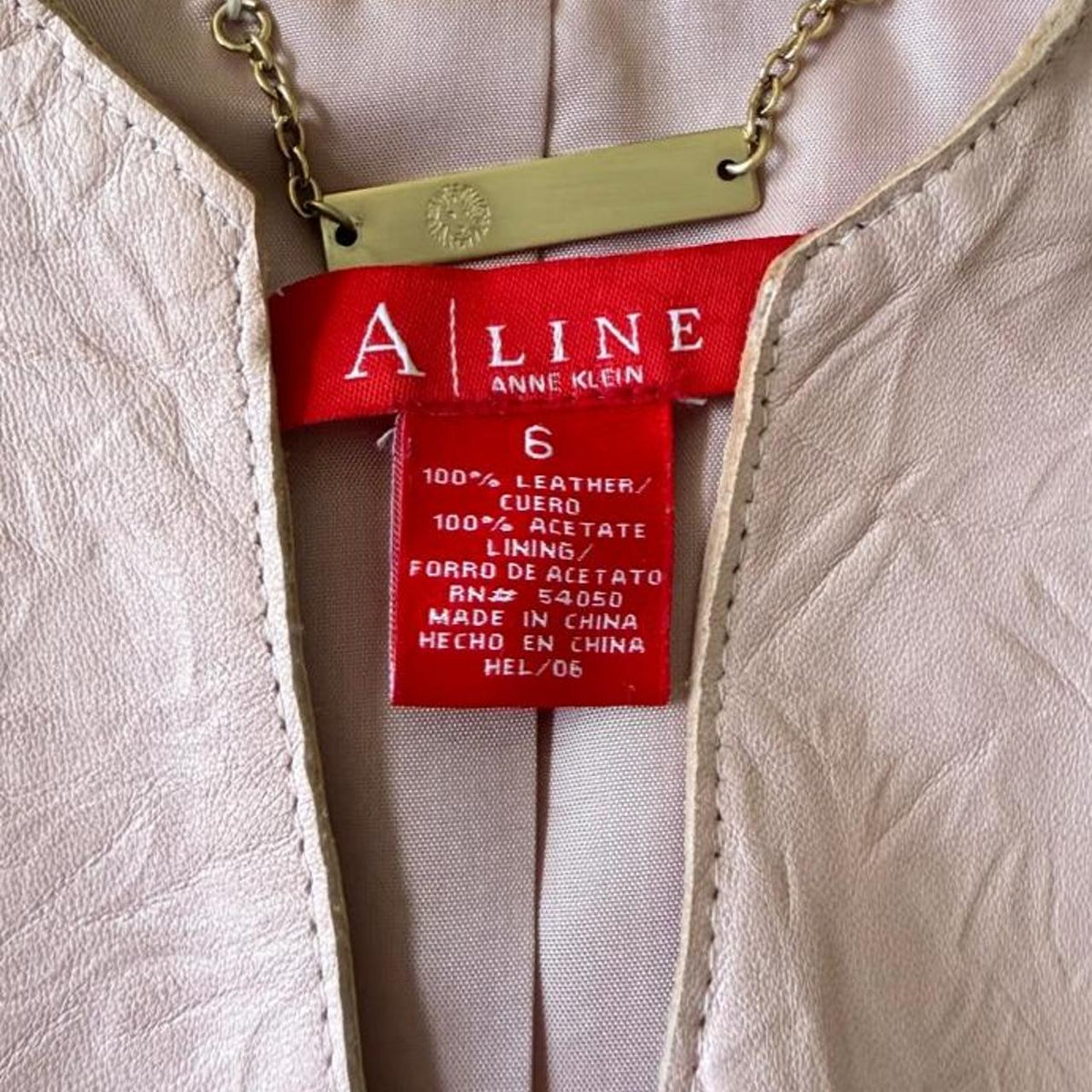 Vintage 2006 Anne Klein Pink Genuine Leather Jacket, Size 6 - photo 3