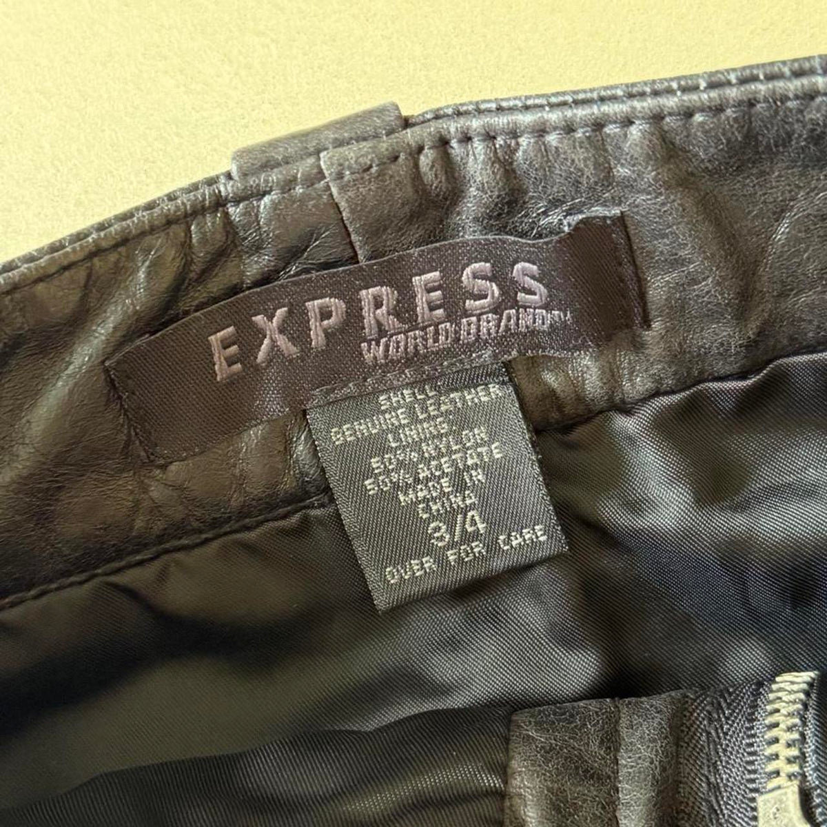 Vintage 90s Y2K Express World Brand Black Leather Mini Skirt, Size Small 4 - photo 3