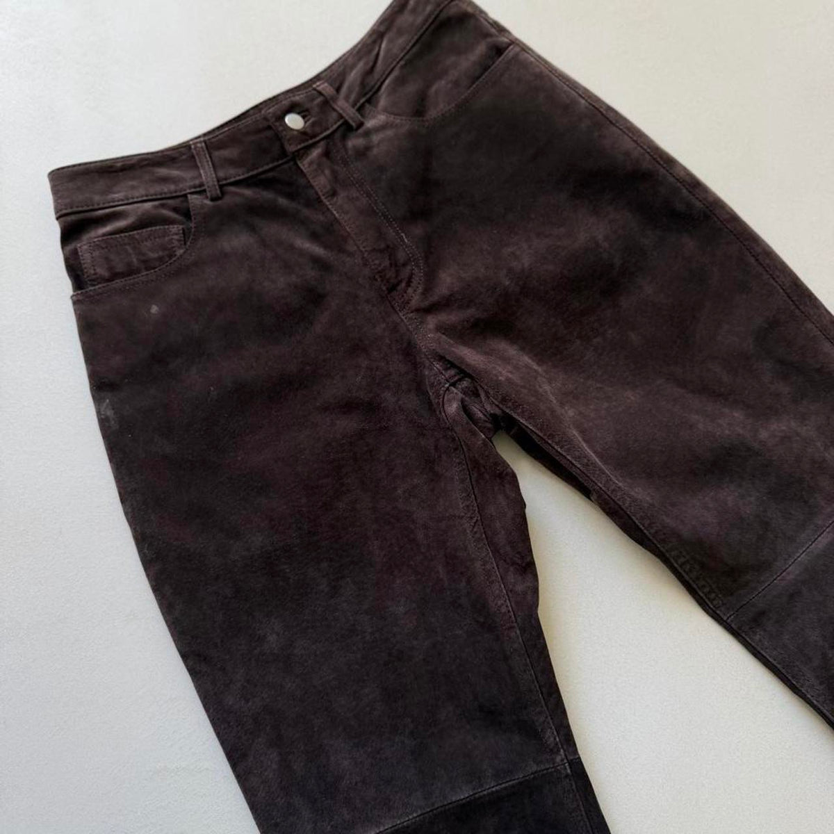 Vintage Express Chocolate Brown Genuine Suede Pants - photo 3