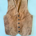 Vintage Camel Genuine Suede Leather Vest, Men's M / Women's XL - photo 1