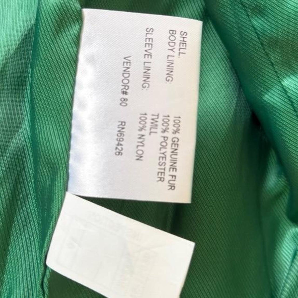 Vintage Wilsons Leather Green Dyed Genuine Fur Jacket, Size L - photo 4