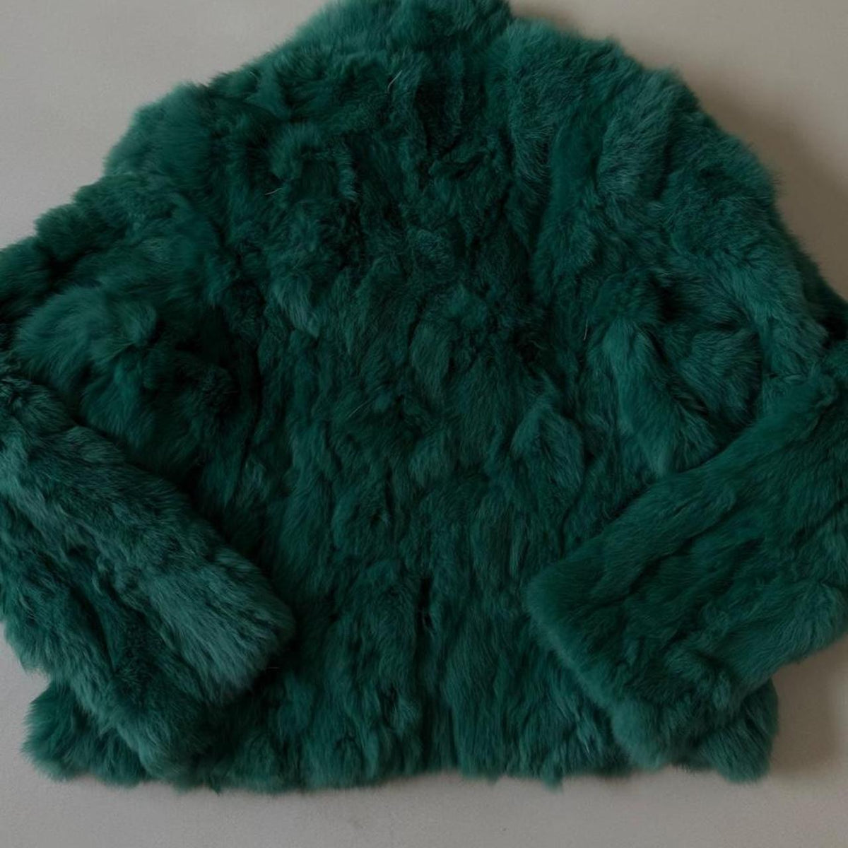 Vintage Wilsons Leather Green Dyed Genuine Fur Jacket, Size L - photo 2