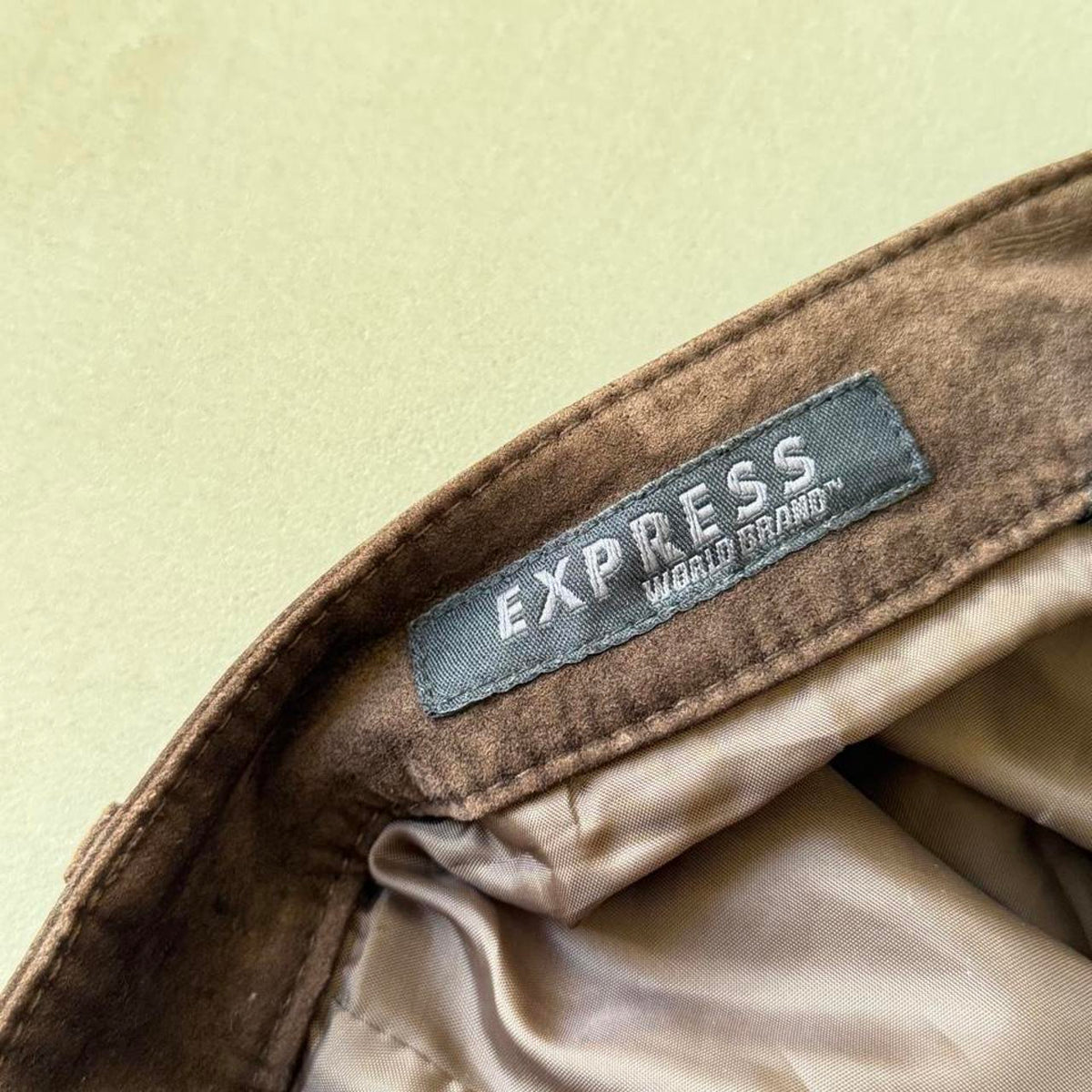 Vintage Express Chocolate Brown Genuine Suede Pants - photo 4